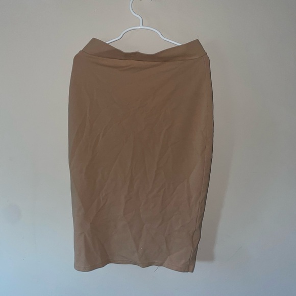 Nude zip up midi skirt - Picture 2 of 2